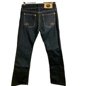 ABS by Allen B Schwartz Jeans Womens 27 Dark Low Rise Luxury Gold Button Glam